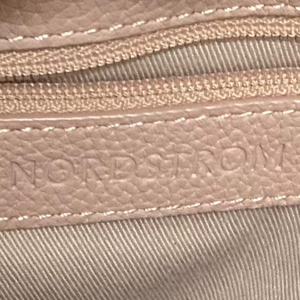 NORDSTROM Pebble Leather Double Entry CrossBody Bag Blush EUC - Picture 2 of 10
